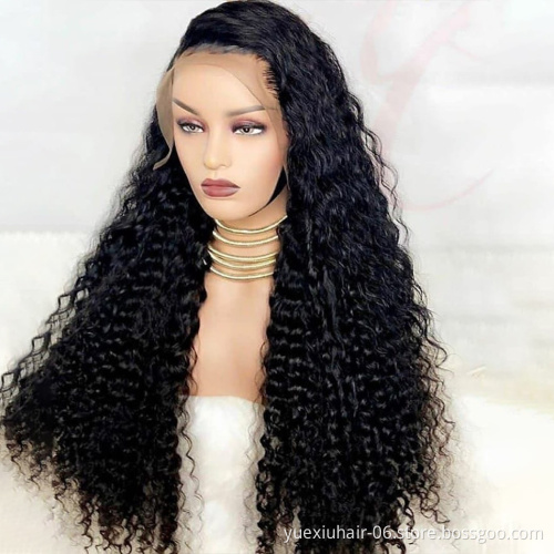 HD Lace Full Virgin Brazilian Human Hair Wigs curly Transparent Lace Front Human Hair Wigs for Black Women
